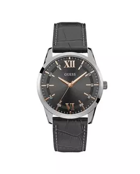 Мужские часы Theo W1307G1 из кожи с серым ремешком Guess, серый