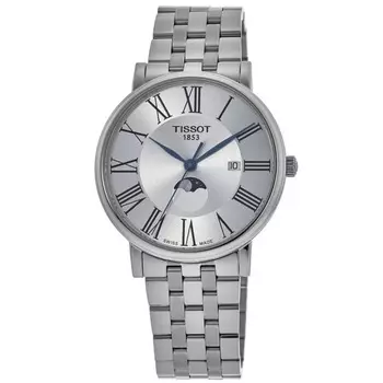 Мужские часы Tissot Carson Premium с серебристым циферблатом и стальным корпусом T122.423.11.033.00, серебряный