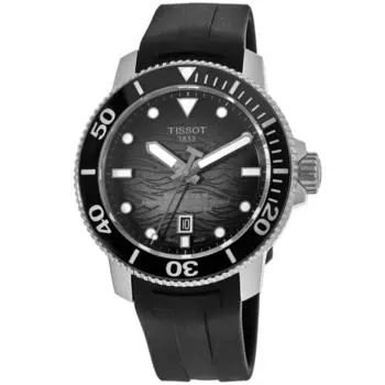 Мужские часы Tissot Seastar 2000 с каучуковым ремешком и градиентным циферблатом T120.607.17.441.00, серый