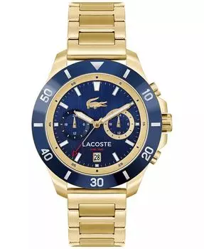Мужские часы Toranga с золотистым браслетом из нержавеющей стали, 44 мм Lacoste, синий