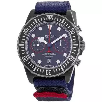 Мужские часы Tudor Pelagos FXD Chrono "Alinghi Red Bull Racing Edition" с синим циферблатом и тканевым ремешком M25807KN-0001