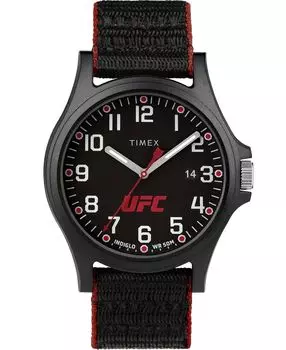 Мужские часы UFC Apex из кварцевой ткани, черные, 40 мм Timex