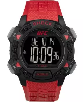 Мужские часы UFC с кварцевым сердечником и смолой, красные шоковые часы, 45 мм Timex