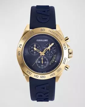 Мужские часы Urban Chrono с силиконовым ремешком, 43 мм Ferragamo