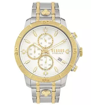 Мужские часы Versus By Versace Bicocca с хронографом, двухцветный браслет из нержавеющей стали, мультиколор