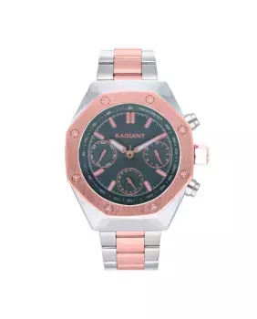 Мужские часы Volie RA628704 из стали с двухцветным ремешком из розового золота Radiant, серебрянный