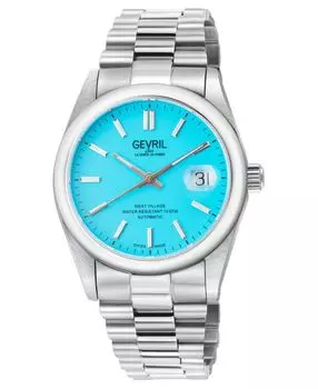Мужские часы West Village Swiss автоматические серебристого цвета с браслетом из нержавеющей стали, 40 мм Gevril