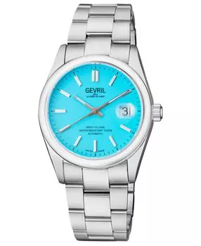 Мужские часы West Village Swiss автоматические серебристого цвета с браслетом из нержавеющей стали, 40 мм Gevril
