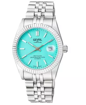 Мужские часы West Village Swiss автоматические серебристого цвета с браслетом из нержавеющей стали, 40 мм Gevril