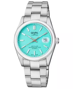 Мужские часы West Village Swiss автоматические серебристого цвета с браслетом из нержавеющей стали, 40 мм Gevril
