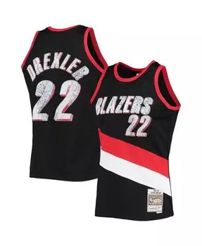 Мужские черные блейзеры clyde drexler portland trail blazers 1991-92 hardwood classics 75th anniversary diamond swingman jersey Mitchell & Ness, черный