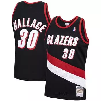 Мужские черные джерси Mitchell & Ness Rasheed Wallace Portland Trail Blazers 1999-00 Hardwood Classics Swingman