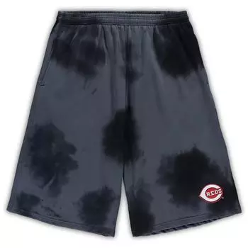 Мужские черные флисовые шорты Cincinnati Reds Big & Tall Tye Dye