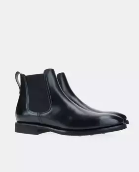 Мужские черные кожаные ботинки челси на резиновой подошве Yanko, черный