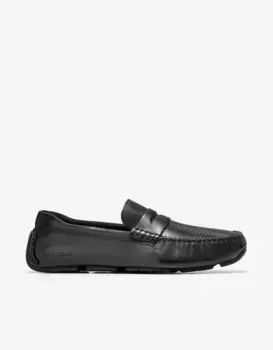 Мужские черные кожаные мокасины Cole Haan, чёрный