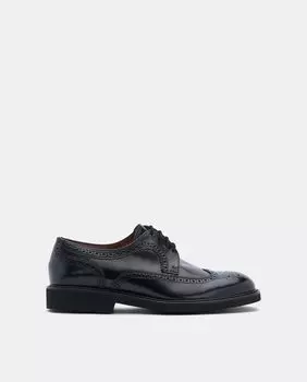 Мужские черные кожаные туфли на шнуровке Lottusse, черный