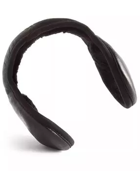 Мужские черные кожаные утеплители для ушей Ur Gloves, черный