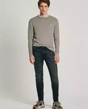Мужские черные потертые джинсы скинни Pepe Jeans, черный