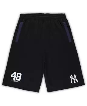 Мужские черные шорты двойной вязки Anthony Rizzo New York Yankees Big and Tall с прострочкой Profile