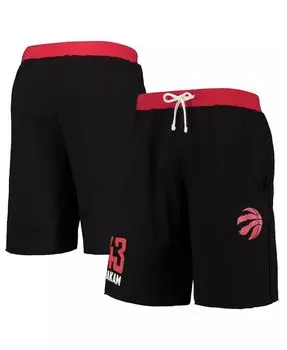 Мужские черные шорты из ткани френч терри pascal siakam toronto raptors name & number Profile, черный