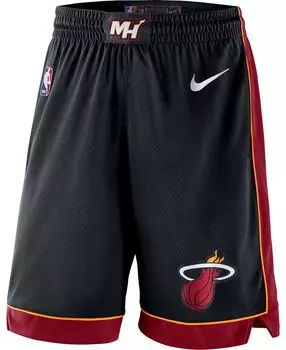 Мужские черные шорты swingman 2019/20 miami heat icon edition Nike, черный