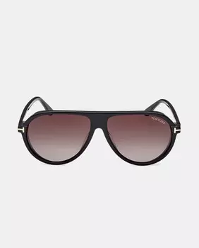 Мужские черные солнцезащитные очки-авиаторы из ацетата Tom Ford, черный