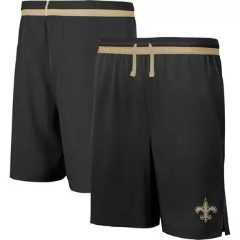 Мужские черные трехцветные эластичные тренировочные шорты New Orleans Saints Cool Down Outerstuff