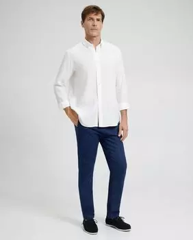 Мужские чиносы из денима прямого кроя без складок Emidio Tucci, синий