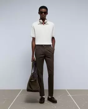 Мужские чиносы узкого кроя коричневого цвета Scalpers, коричневый