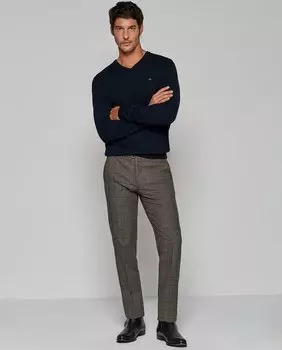 Мужские чиносы узкого кроя в клетку Roberto Verino, темно-синий