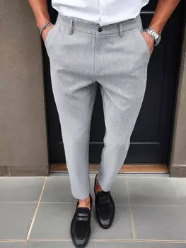 Мужские деловые брюки скинни Bizformal Manfinity, серый