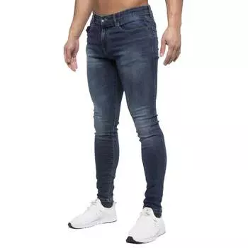 Мужские дизайнерские узкие эластичные джинсы скинни Eto, синий