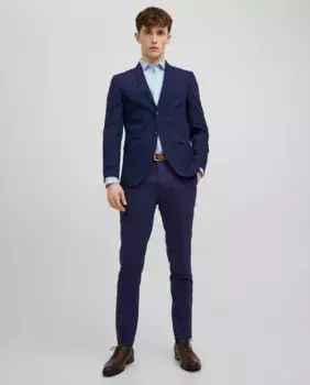 Мужские длинные брюки в стиле чинос Jack & Jones, тёмно-синий