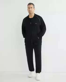 Мужские длинные хлопковые брюки больших размеров Boss, черный