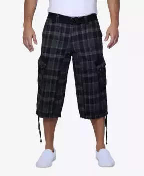 Мужские длинные карго-шорты ниже колена с поясом, длина по внутреннему шву 18 дюймов X-Ray, серый