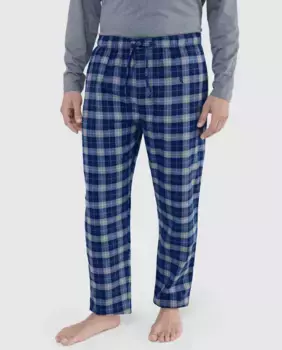 Мужские длинные пижамные брюки из синей фланели El Bho Nocturno, серый