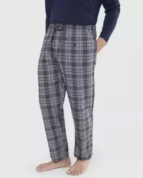 Мужские длинные серые фланелевые пижамные брюки El Bho Nocturno, гранатовый