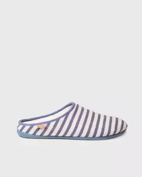 Мужские домашние тапочки из полосатой ткани Toni Pons, тёмно-синий