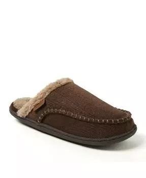 Мужские домашние тапочки Matthew Moccasin Toe Scuff Dearfoams, коричневый