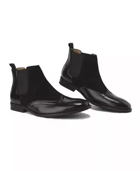 Мужские двухцветные ботинки Chelsea Wingtip Brogue Gino Vitale, черный