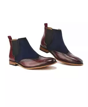 Мужские двухцветные ботинки Chelsea Wingtip Brogue Gino Vitale, красный