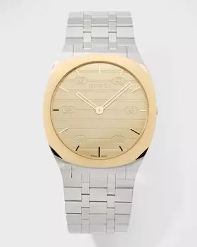 Мужские двухцветные часы-браслет 25H 38 мм Gucci, цвет Two Tone