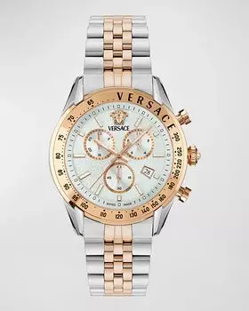 Мужские двухцветные часы-браслет Chrono Master, 44 мм Versace, цвет Two Tone