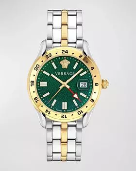 Мужские двухцветные часы-браслет Greca Time, 41 мм Versace, цвет Two Tone