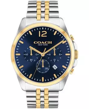 Мужские двухцветные часы-браслет Greyson из нержавеющей стали, 43 мм COACH