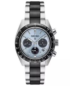 Мужские двухцветные часы-браслет из нержавеющей стали Prospex Speedtimer с хронографом и солнечной батареей, 39 мм Seiko