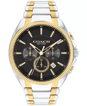 Мужские двухцветные часы Jackson из нержавеющей стали, 45 мм COACH, черный