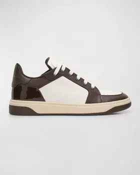 Мужские двухцветные кожаные высокие кеды Gz94 Giuseppe Zanotti, цвет Wht/Brown
