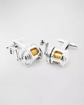 Мужские двухцветные запонки с рыболовными катушками Cufflinks Inc.