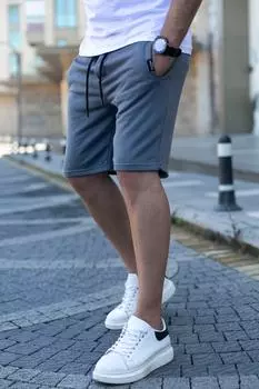 Мужские дымчатые шорты стандартного кроя 4842 Madmext, серый